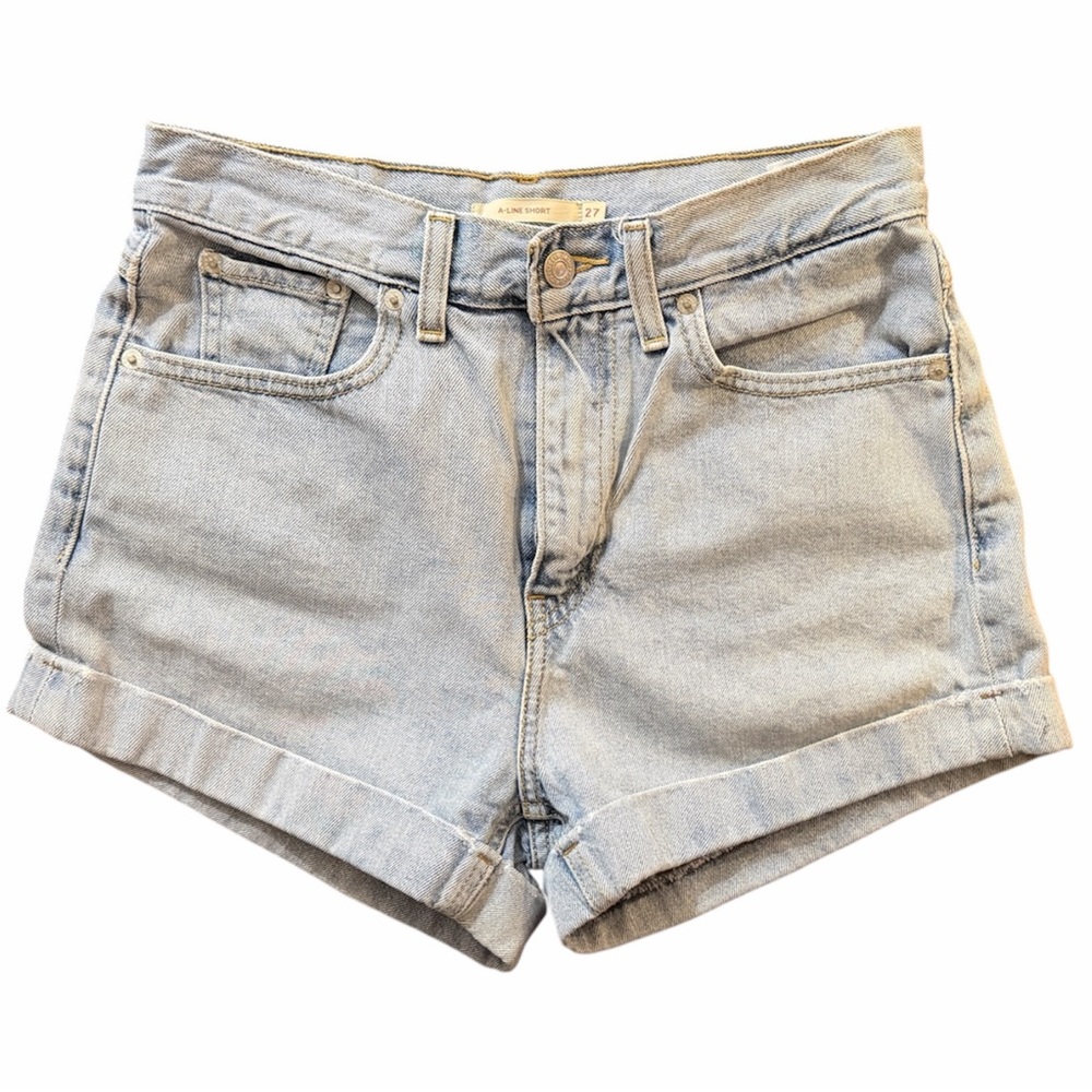 Levi's A-Line Light Blue Denim Jean Shorts